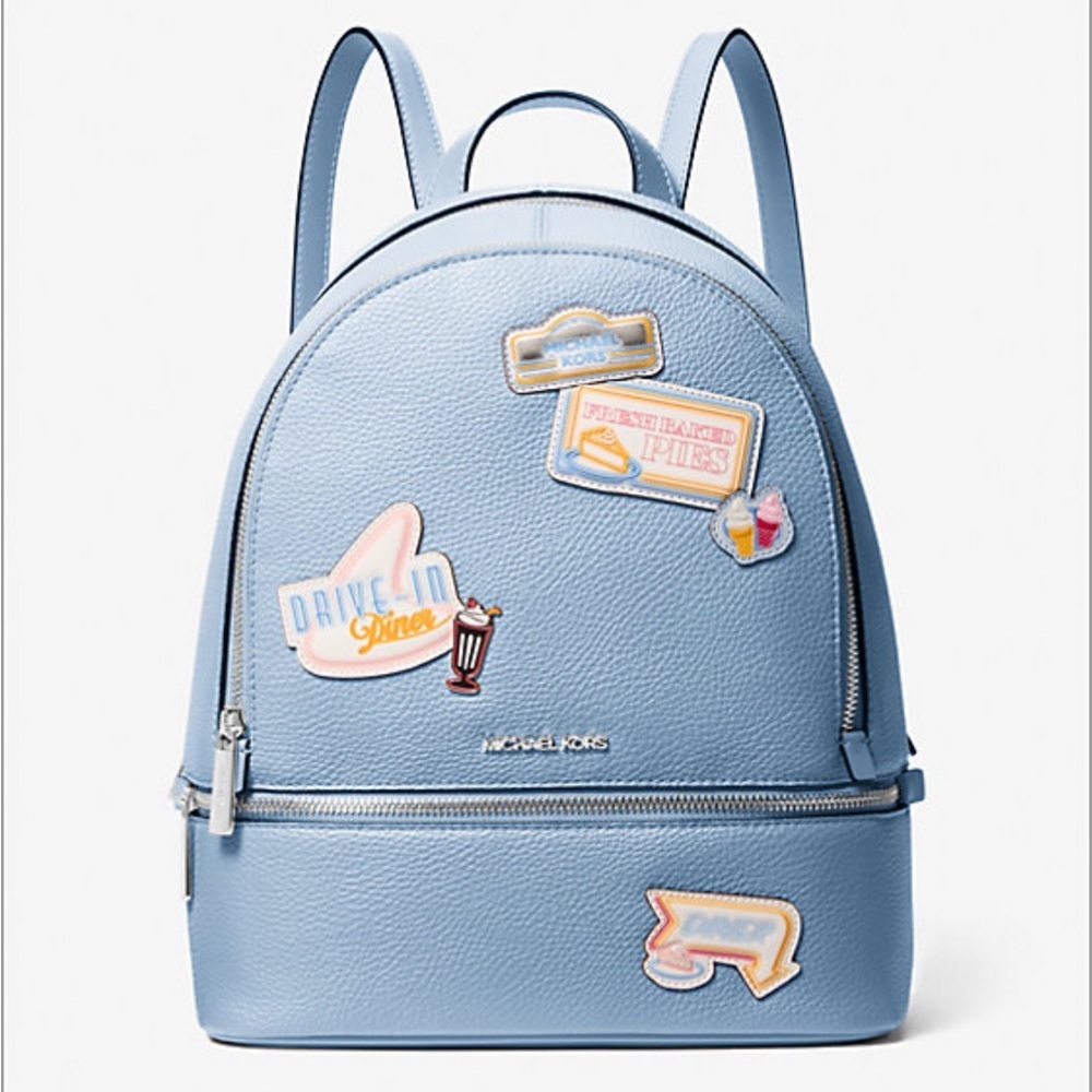 Michael Kors Blue Backpack with Patches - Picture 15 of 15